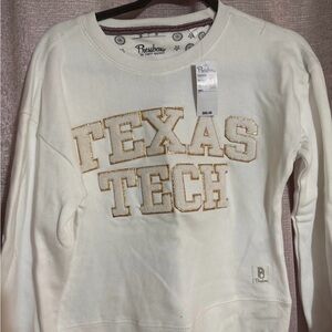 Pressbox Cream Texas Tech Crew Neck Sweater